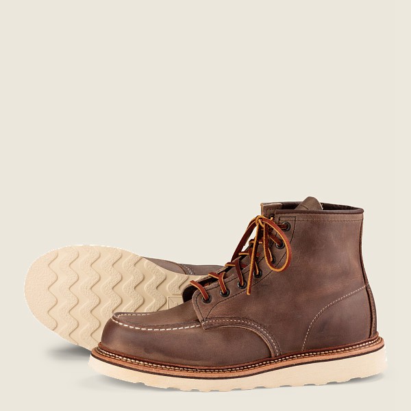 Red Wing Heritage Bot Erkek - Classic Moc – 6-Inch Rough & Tough Deri - Haki - 98PSEQLTG